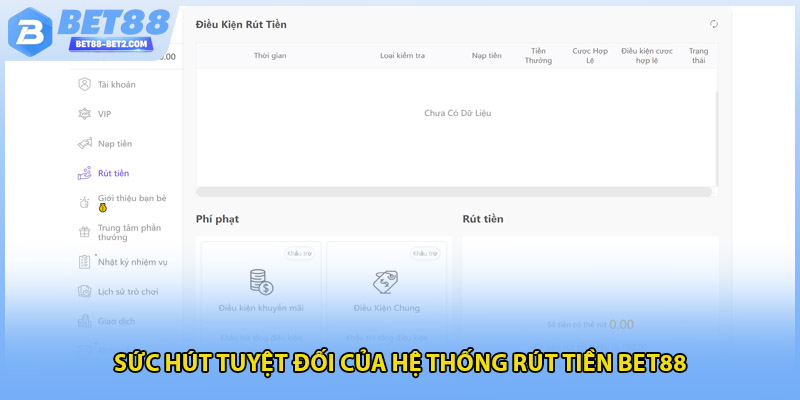 Sức hút tuyệt đối của hệ thống rút tiền BET88